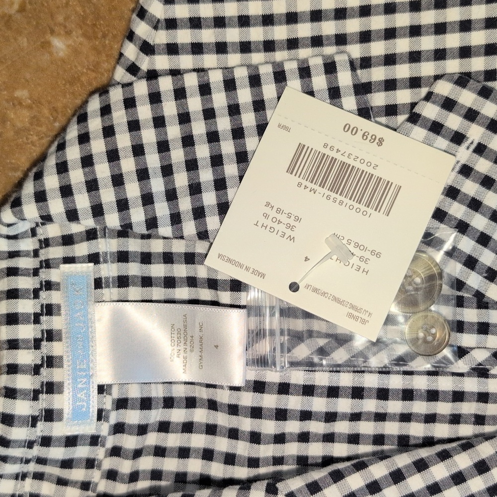 Janie and Jack boy's blazer. Navy gingham. Size 4. - Picture 2 of 3